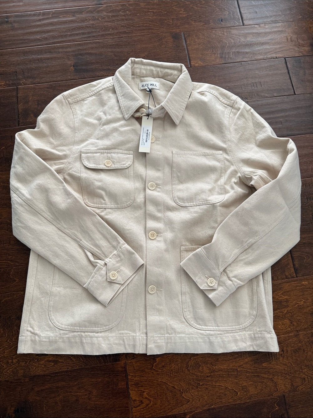 NWT Alex Mill Men’s garment dyed work jacket in recycled denim